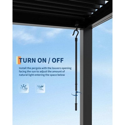 Aliuminė pergola 10×12 su reguliuojamomis lamelėmis