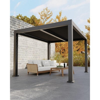 Aliuminė pergola 10×12 su reguliuojamomis lamelėmis